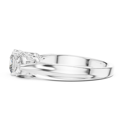 1.27CTW Princess and Heart Cut Three-Stone Diamond Ring in Yellow Gold