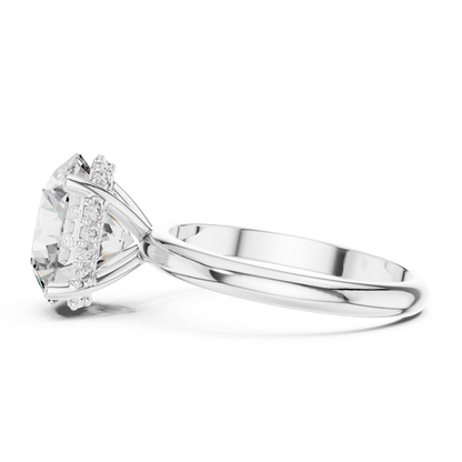Yellow Gold Hidden Halo Round Diamond Solitaire Ring : 3.89CTW