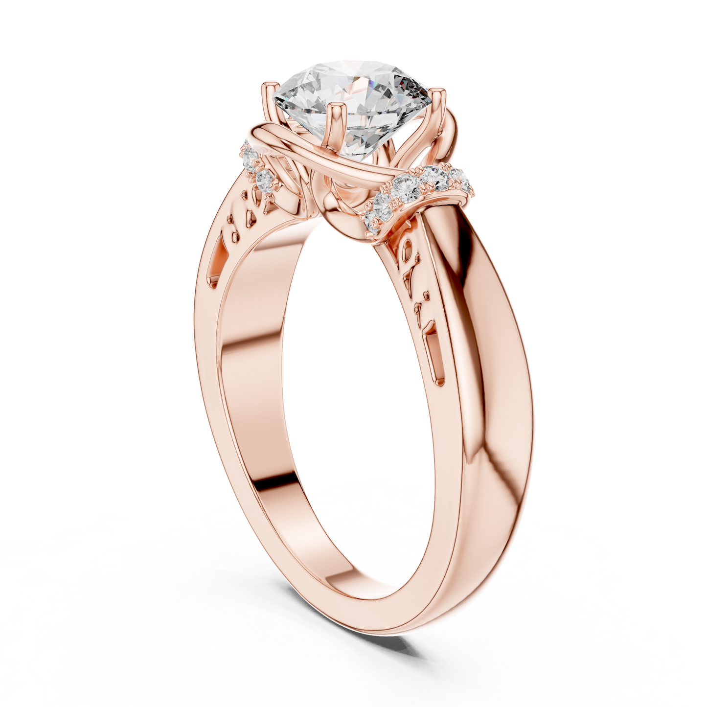 Vintage Yellow Gold Round Diamond Solitaire Ring : 1.12CTW