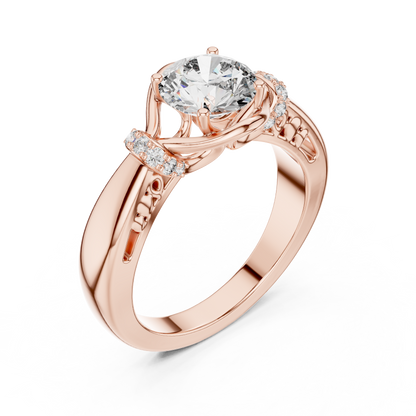 Vintage Yellow Gold Round Diamond Solitaire Ring : 1.12CTW