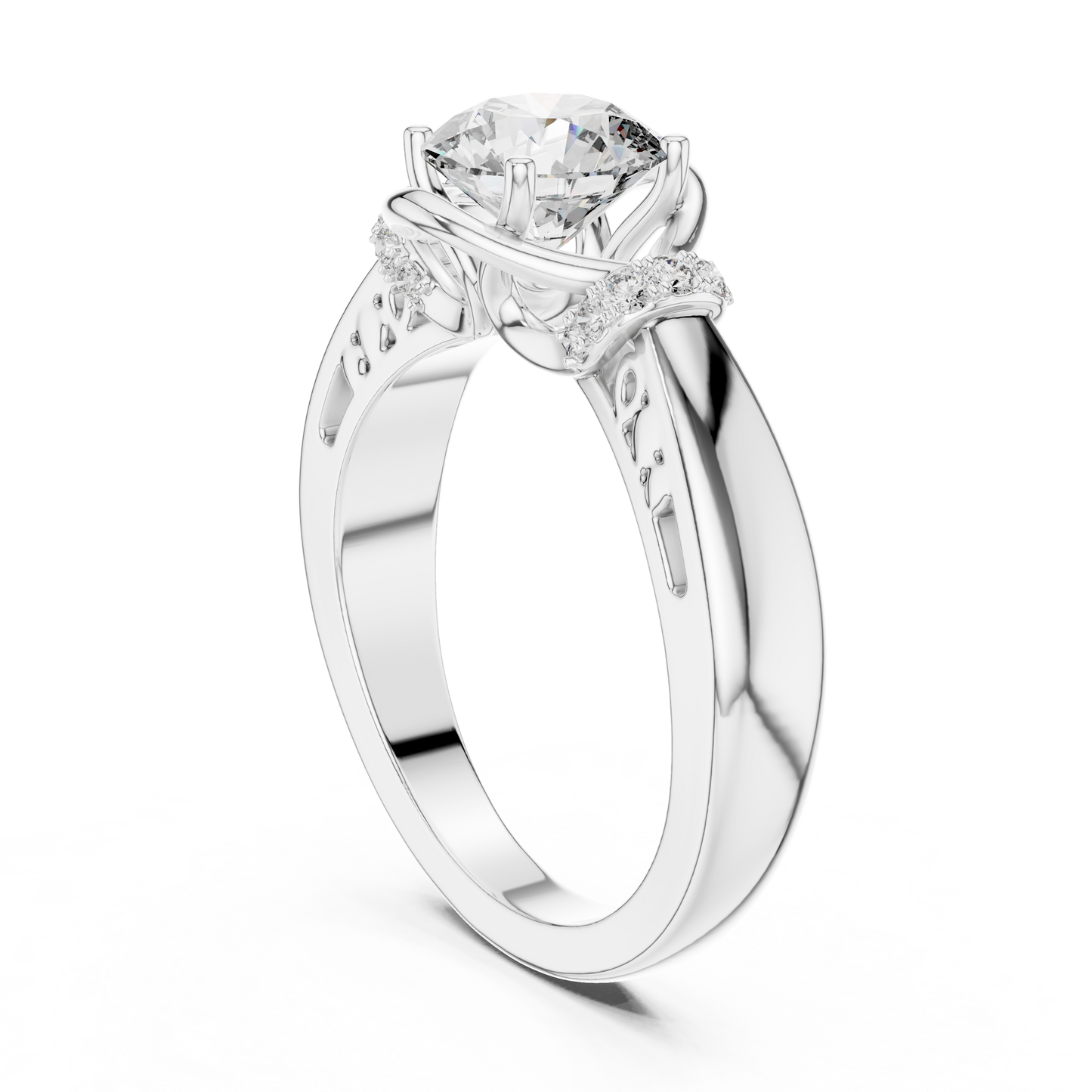 Vintage Yellow Gold Round Diamond Solitaire Ring : 1.12CTW