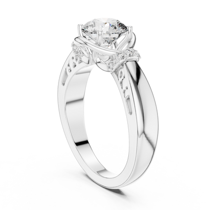 Vintage Yellow Gold Round Diamond Solitaire Ring : 1.12CTW
