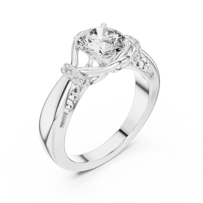 Vintage Yellow Gold Round Diamond Solitaire Ring : 1.12CTW