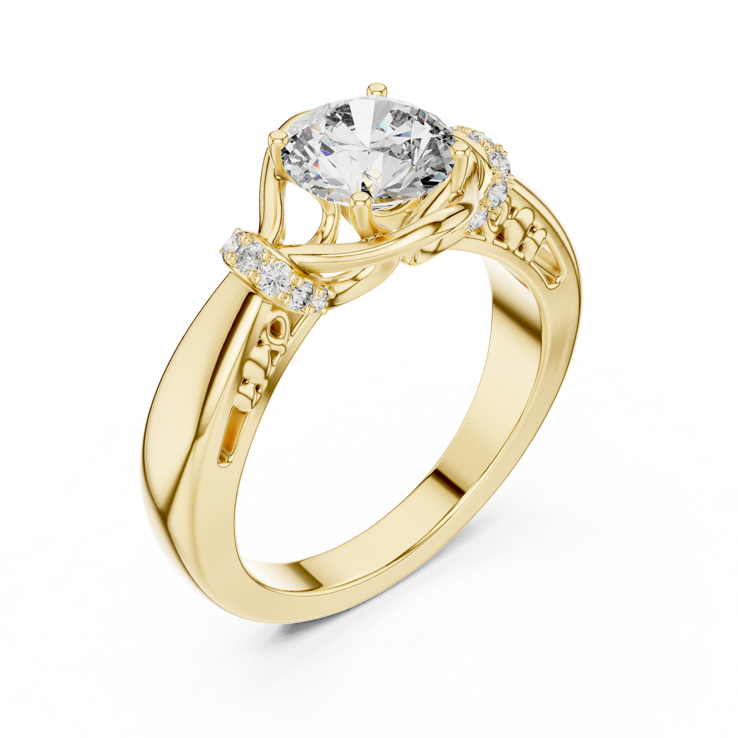 Vintage Yellow Gold Round Diamond Solitaire Ring : 1.12CTW