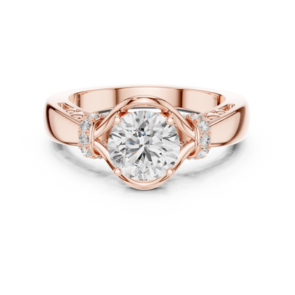 Vintage Yellow Gold Round Diamond Solitaire Ring : 1.12CTW