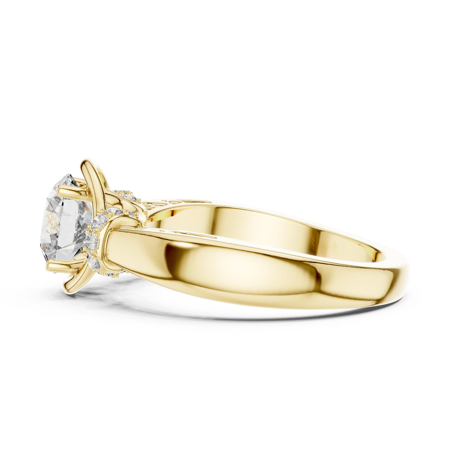 Vintage Yellow Gold Round Diamond Solitaire Ring : 1.12CTW