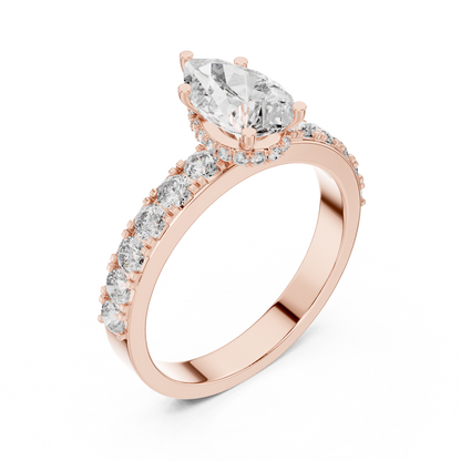 1.72CTW White Gold Pear Cut Diamond Solitaire Engagement Ring