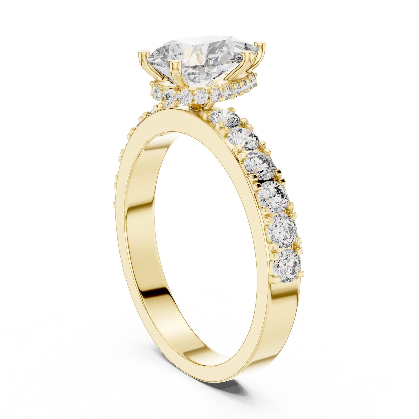 1.72CTW White Gold Pear Cut Diamond Solitaire Engagement Ring