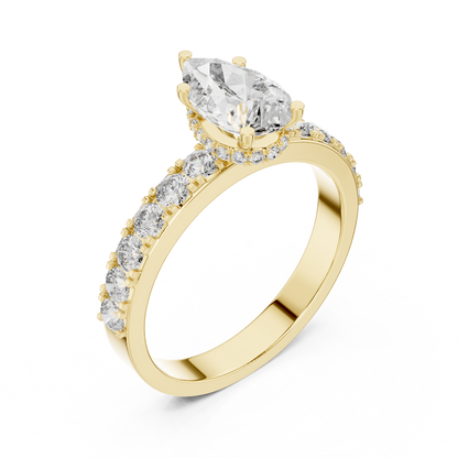 1.72CTW White Gold Pear Cut Diamond Solitaire Engagement Ring