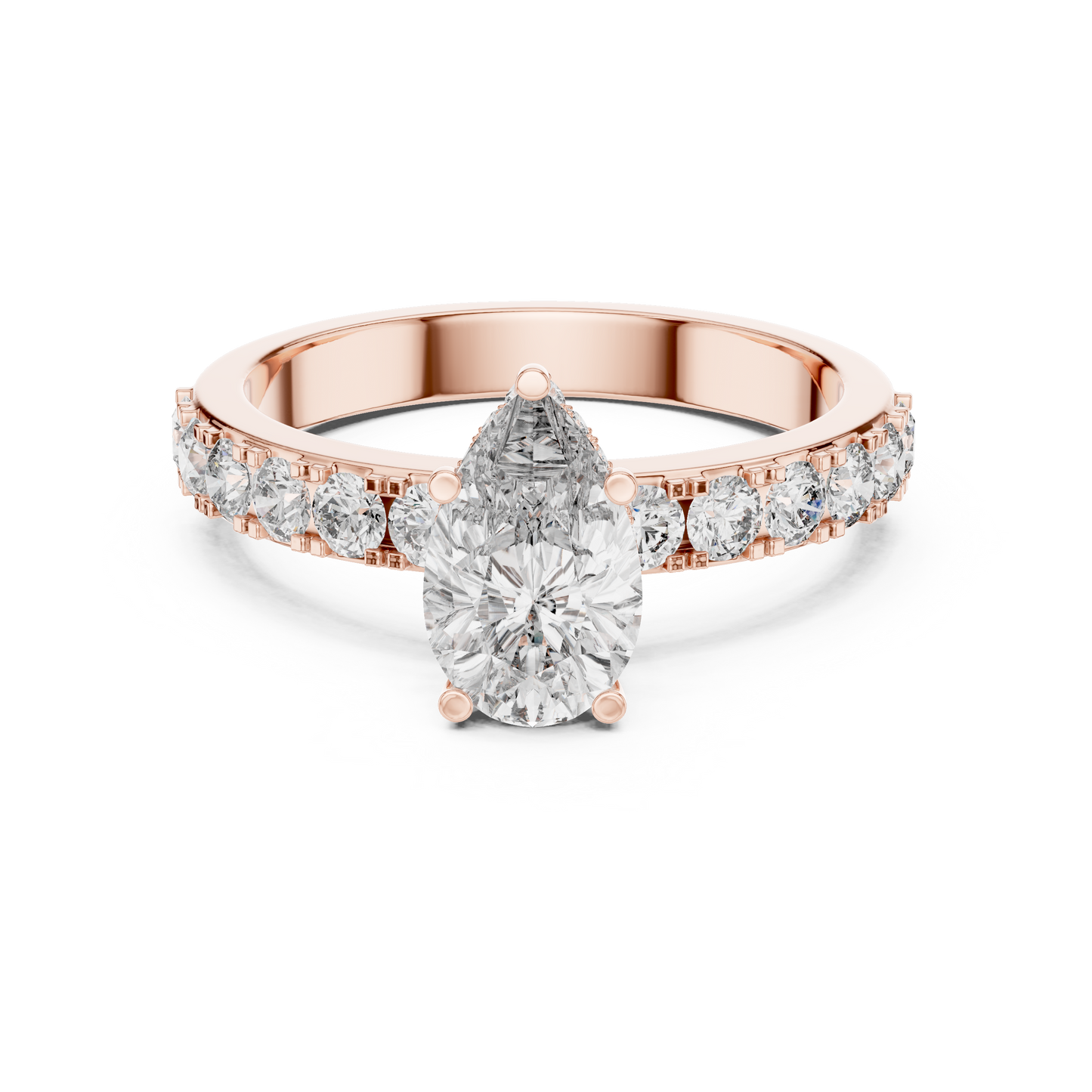 1.72CTW White Gold Pear Cut Diamond Solitaire Engagement Ring