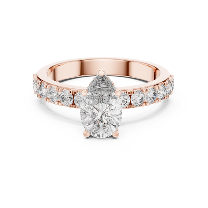 1.72CTW White Gold Pear Cut Diamond Solitaire Engagement Ring