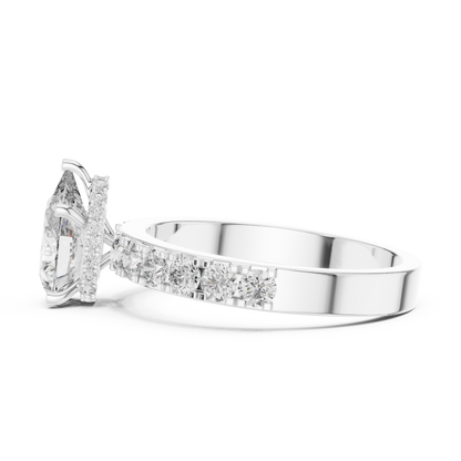 1.72CTW White Gold Pear Cut Diamond Solitaire Engagement Ring