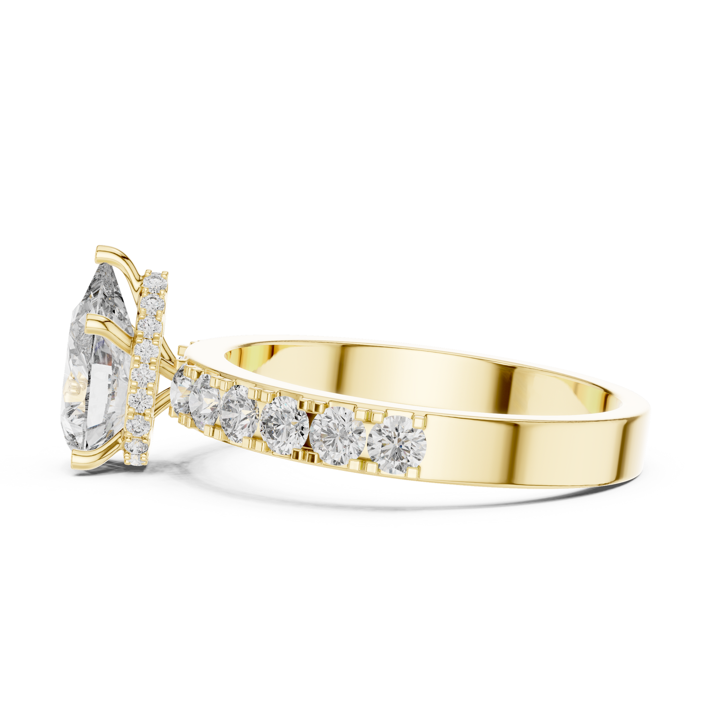 1.72CTW White Gold Pear Cut Diamond Solitaire Engagement Ring