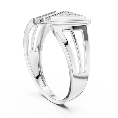 Geometric Triangle Diamond Statement Ring in Yellow Gold