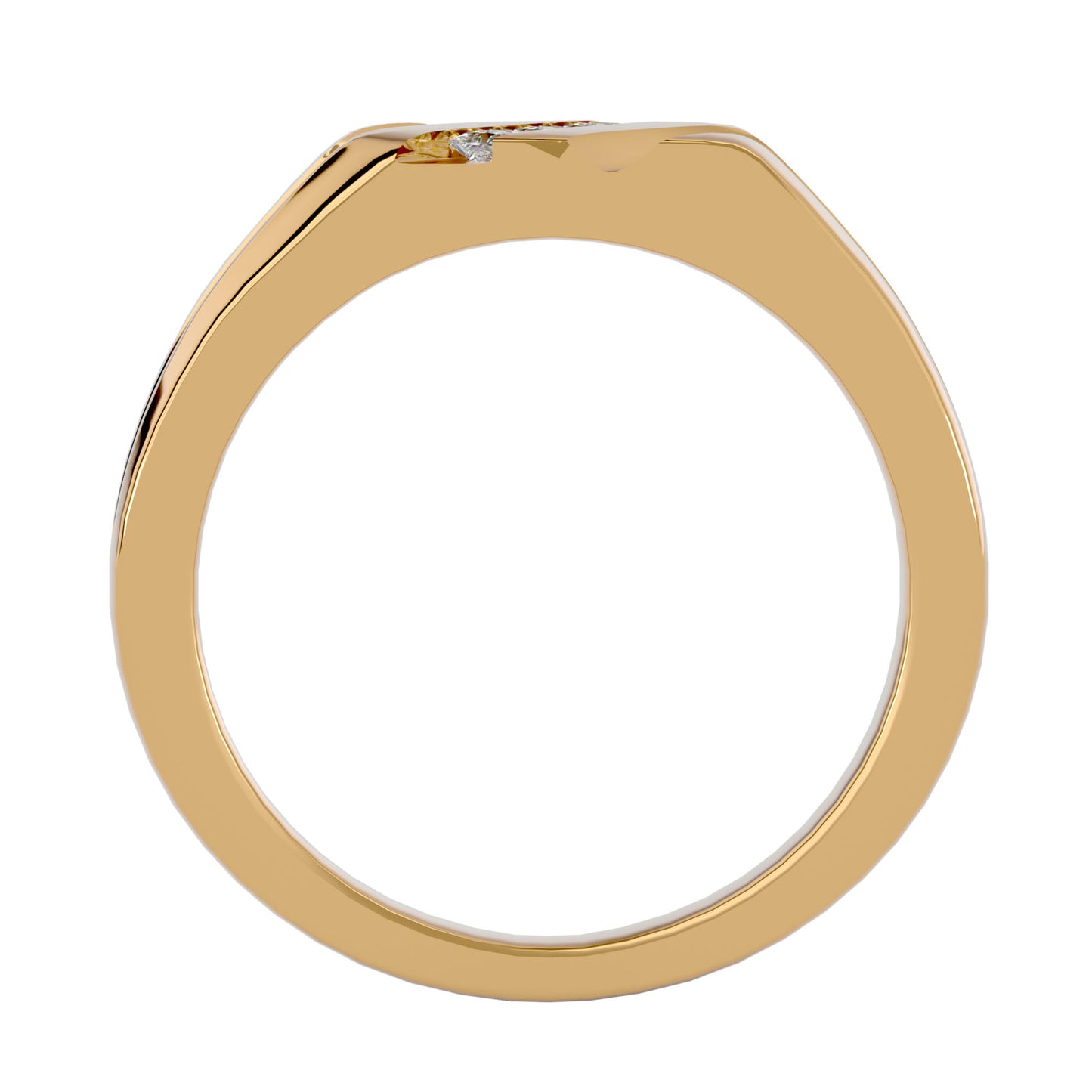 Lumiere Diagonal dash Diamond Ring In Gold - 0.18 Ct