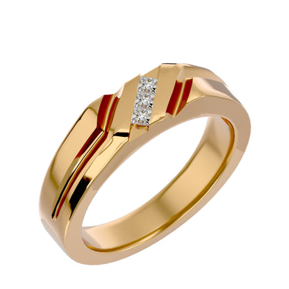 Lumiere Diagonal dash Diamond Ring In Gold - 0.18 Ct
