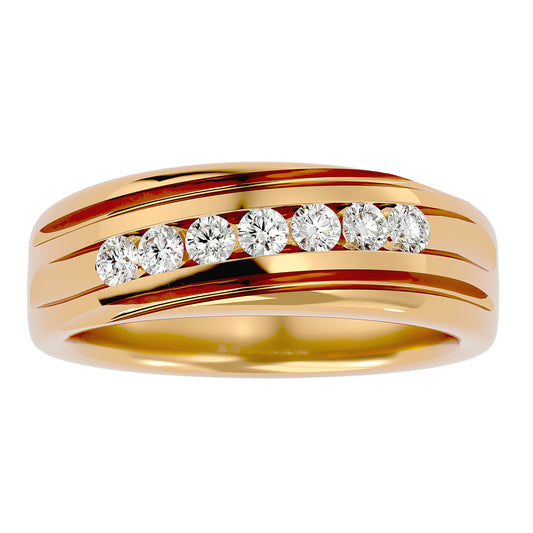 Lumiere Classic Gold Finger Ring - 0.52 Ct Round Diamonds