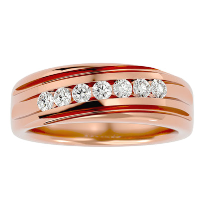 Lumiere Classic Gold Finger Ring - 0.52 Ct Round Diamonds