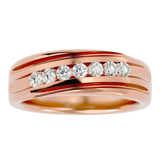 Lumiere Classic Gold Finger Ring - 0.52 Ct Round Diamonds