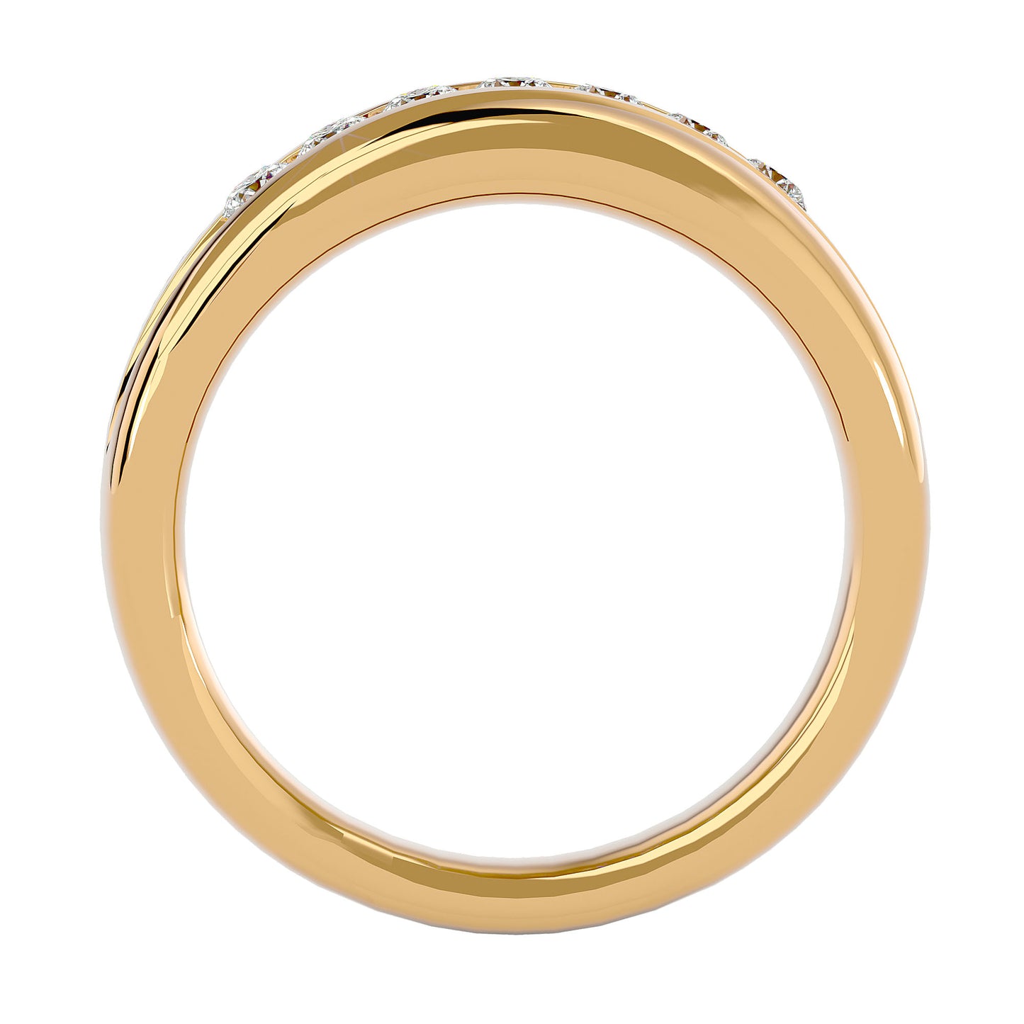 Lumiere Classic Gold Finger Ring - 0.52 Ct Round Diamonds