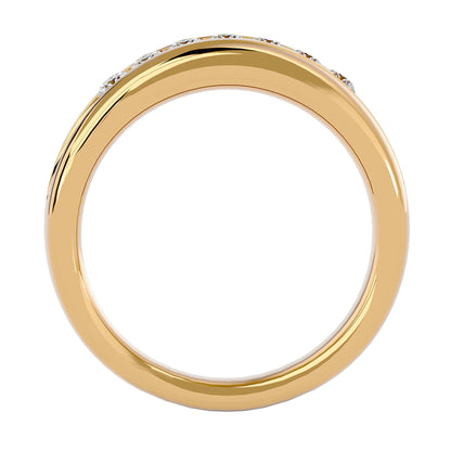 Lumiere Classic Gold Finger Ring - 0.52 Ct Round Diamonds