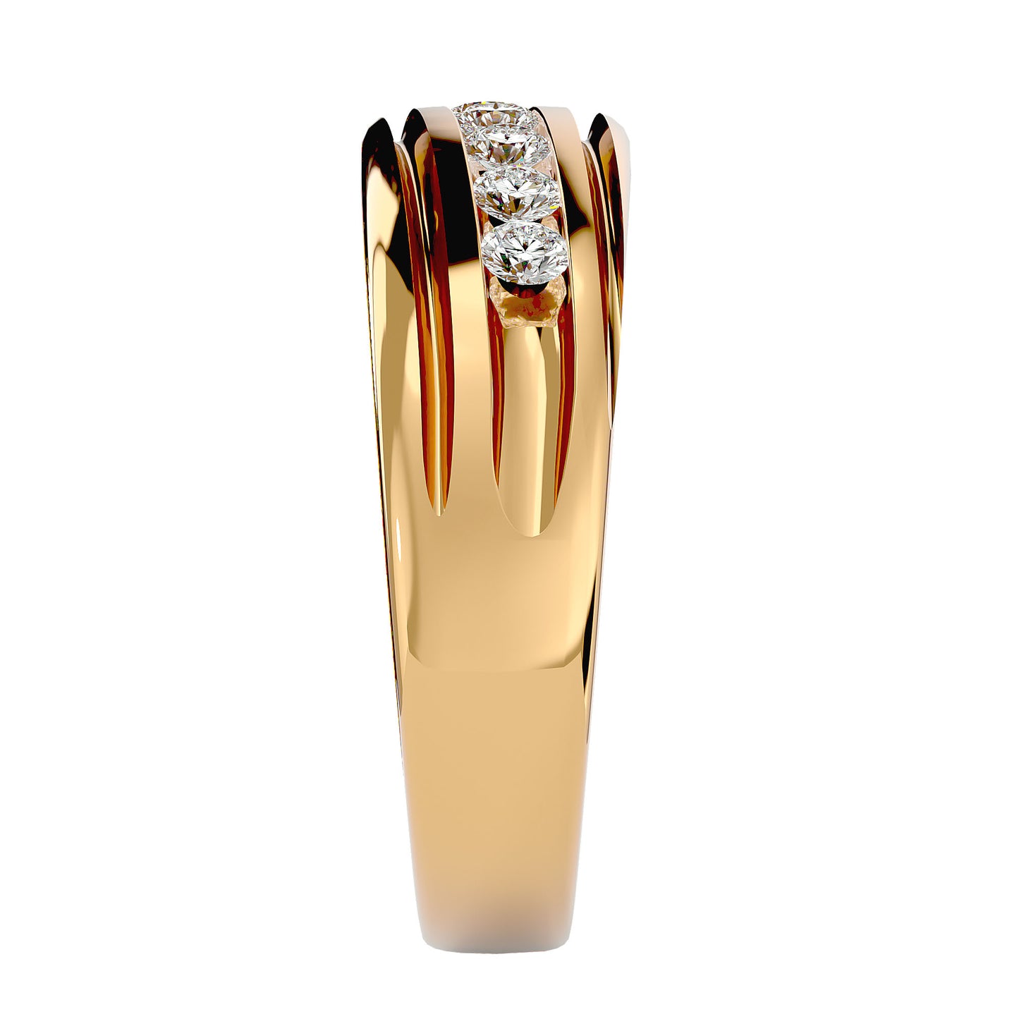 Lumiere Classic Gold Finger Ring - 0.52 Ct Round Diamonds
