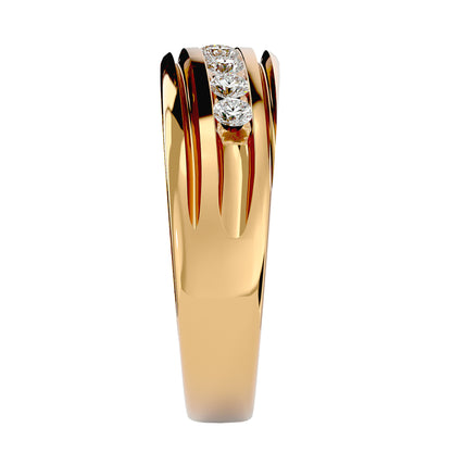 Lumiere Classic Gold Finger Ring - 0.52 Ct Round Diamonds