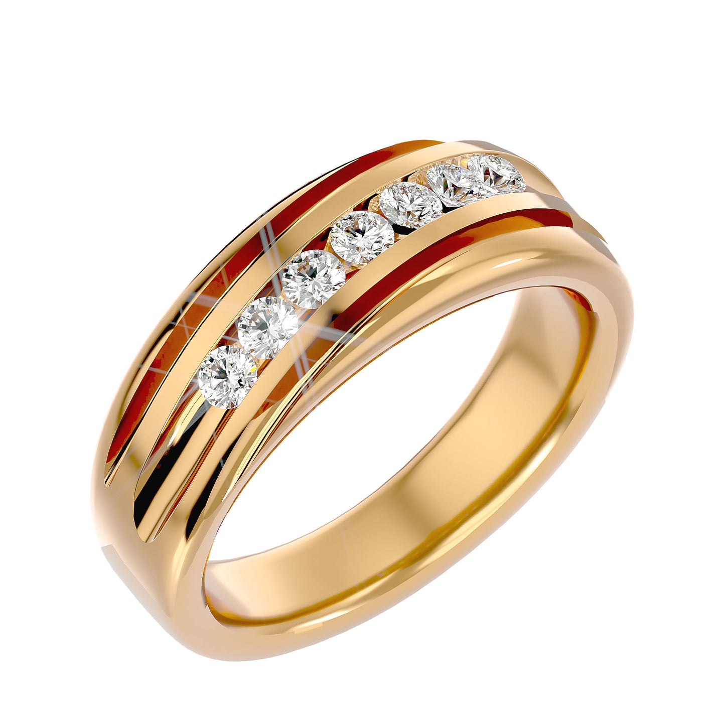 Lumiere Classic Gold Finger Ring - 0.52 Ct Round Diamonds