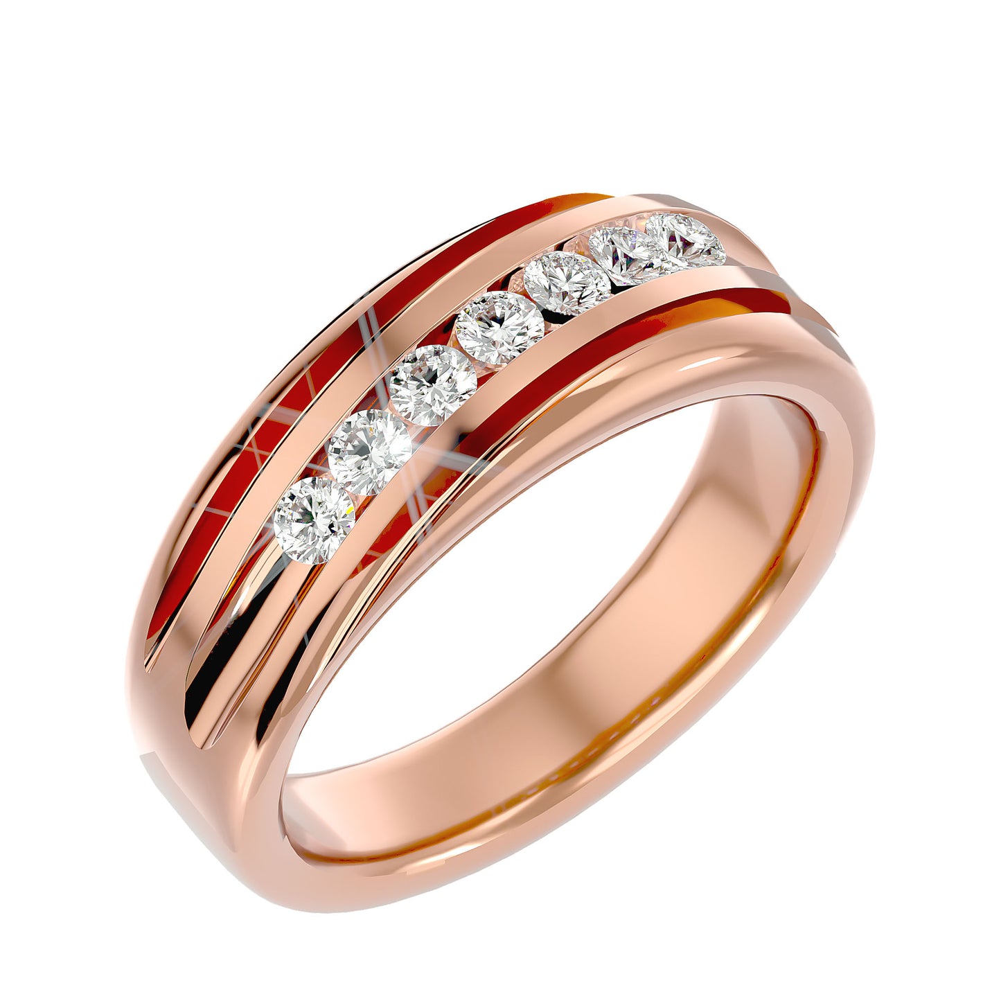 Lumiere Classic Gold Finger Ring - 0.52 Ct Round Diamonds