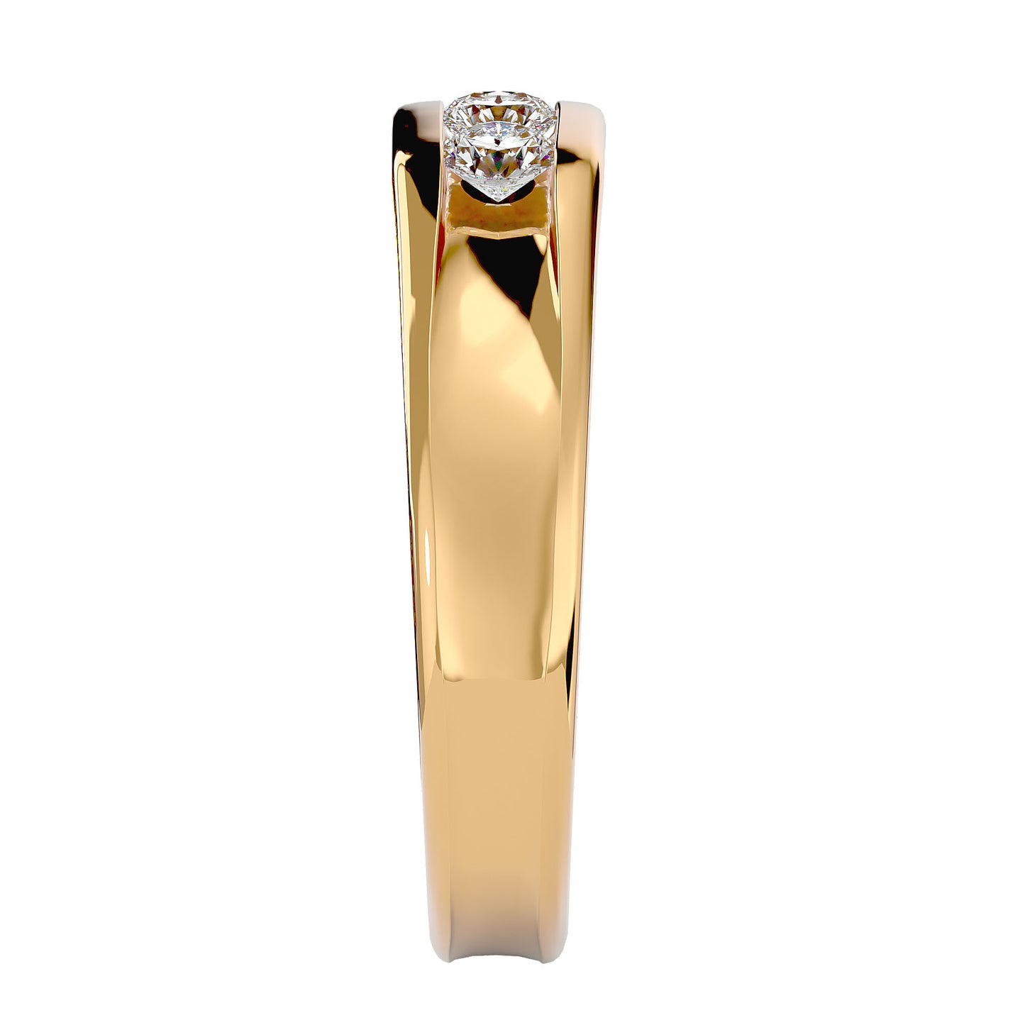 Trilune Classic Gold and Diamond Rind - 0.52 Ct