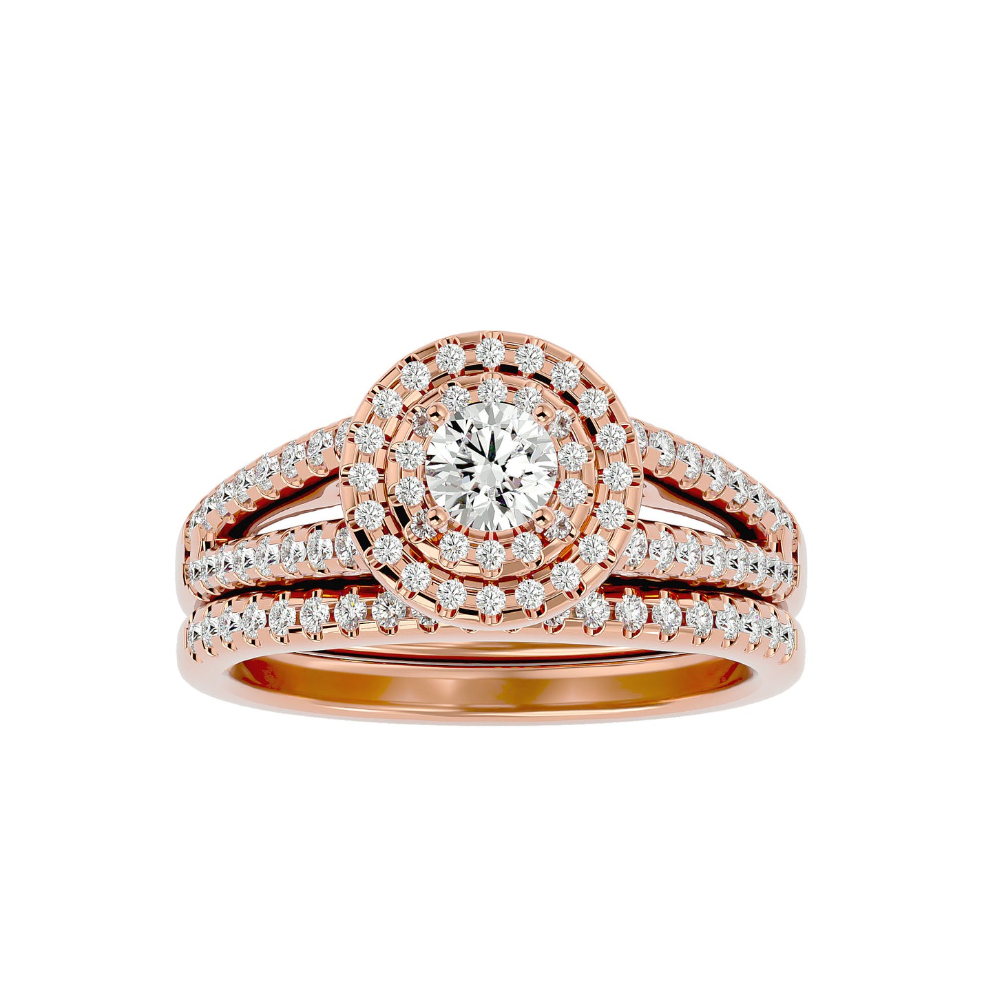 Iconique Solitaire Bands- 0.88 Ct Round Diamond Gold Ring