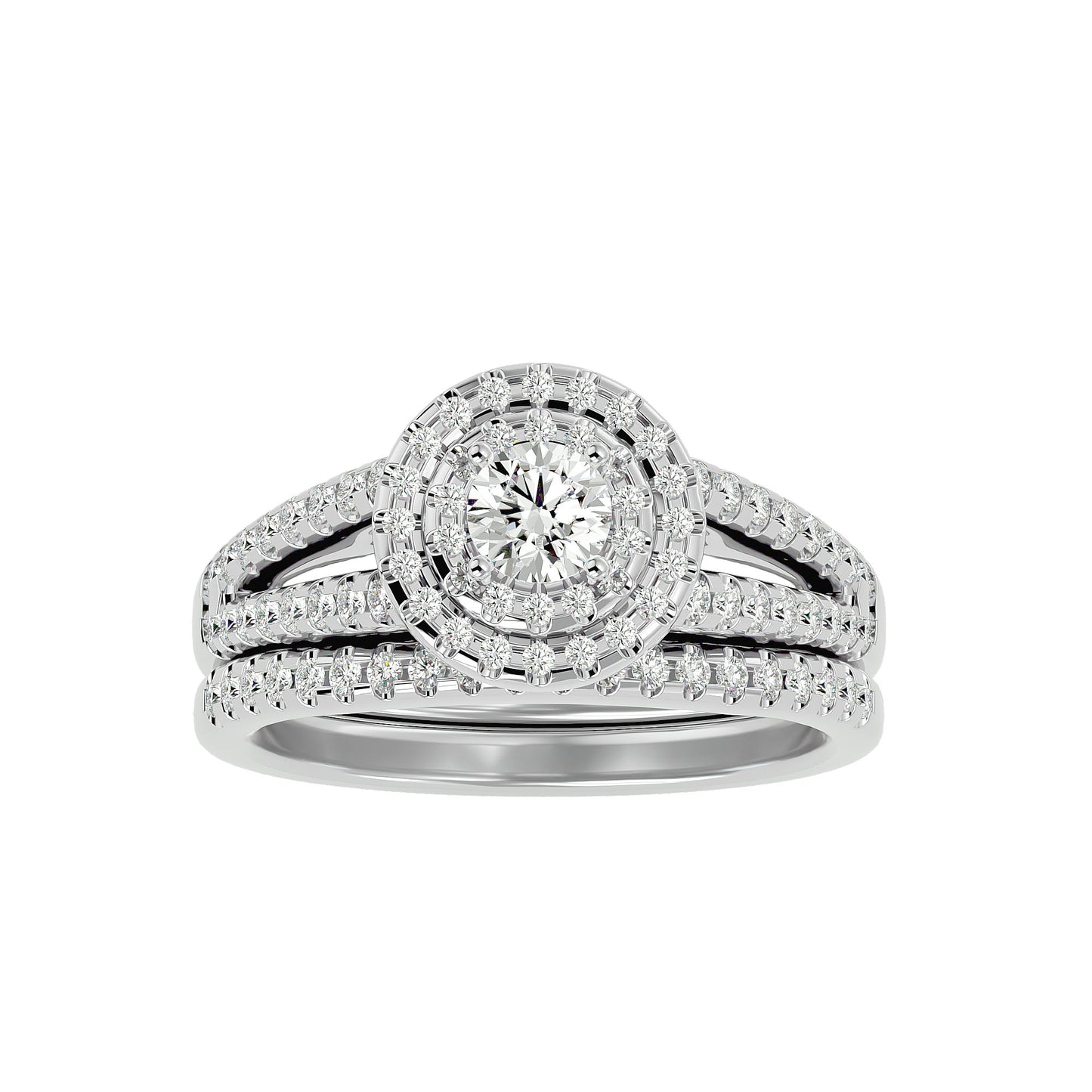 Iconique Solitaire Bands- 0.88 Ct Round Diamond Gold Ring