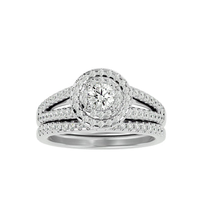 Iconique Solitaire Bands- 0.88 Ct Round Diamond Gold Ring