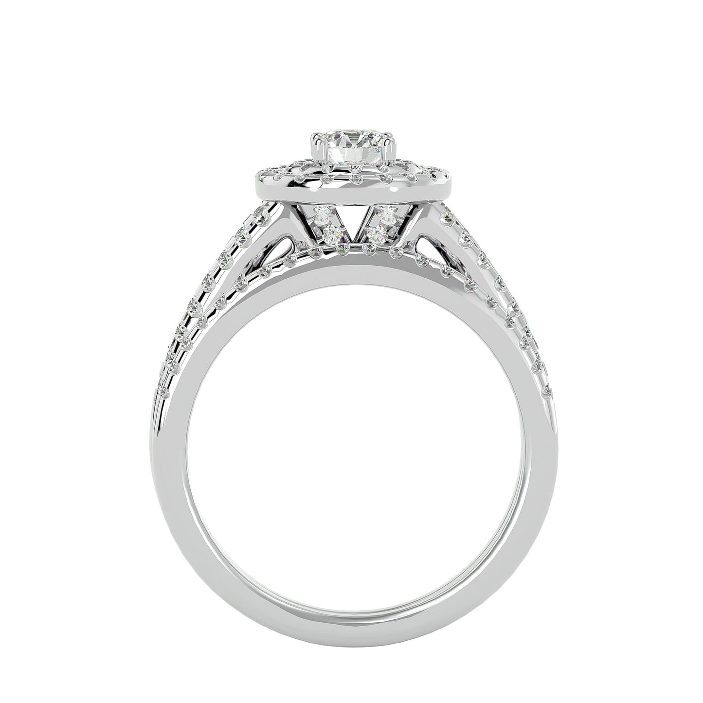 Iconique Solitaire Bands- 0.88 Ct Round Diamond Gold Ring
