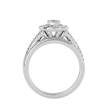 Iconique Solitaire Bands- 0.88 Ct Round Diamond Gold Ring