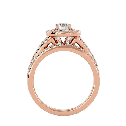 Iconique Solitaire Bands- 0.88 Ct Round Diamond Gold Ring