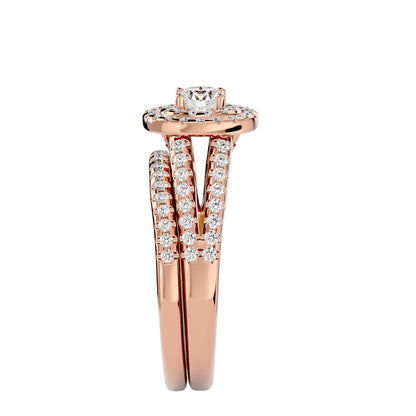 Iconique Solitaire Bands- 0.88 Ct Round Diamond Gold Ring