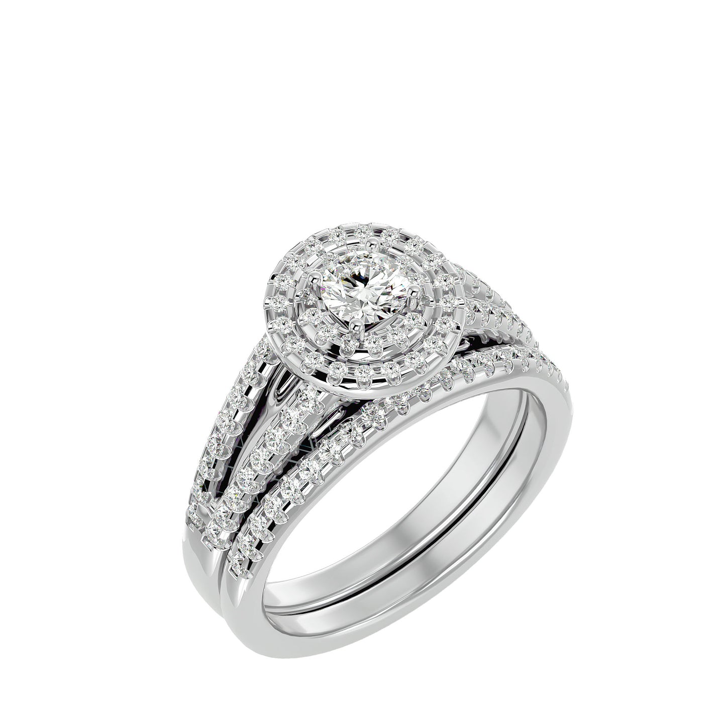 Iconique Solitaire Bands- 0.88 Ct Round Diamond Gold Ring