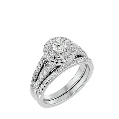Iconique Solitaire Bands- 0.88 Ct Round Diamond Gold Ring