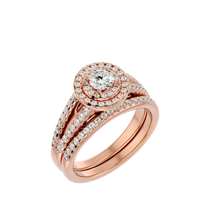 Iconique Solitaire Bands- 0.88 Ct Round Diamond Gold Ring