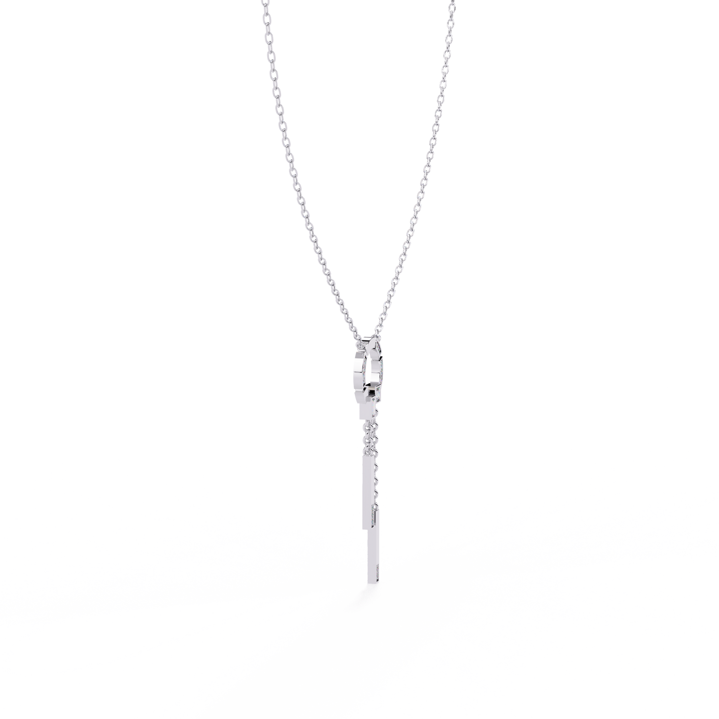 Effortless Flow Circle & Bar Y-Necklace In Gold - 0.38 Ct Diamonds