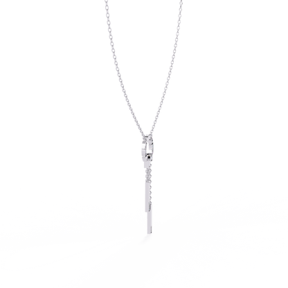 Effortless Flow Circle & Bar Y-Necklace In Gold - 0.38 Ct Diamonds