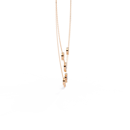 Multi-Circle Layered Necklace In Gold - 0.44 Ct Round Diamonds