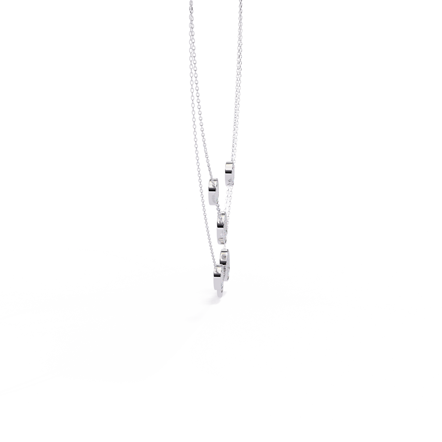 Multi-Circle Layered Necklace In Gold - 0.44 Ct Round Diamonds