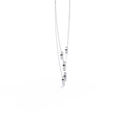 Multi-Circle Layered Necklace In Gold - 0.44 Ct Round Diamonds