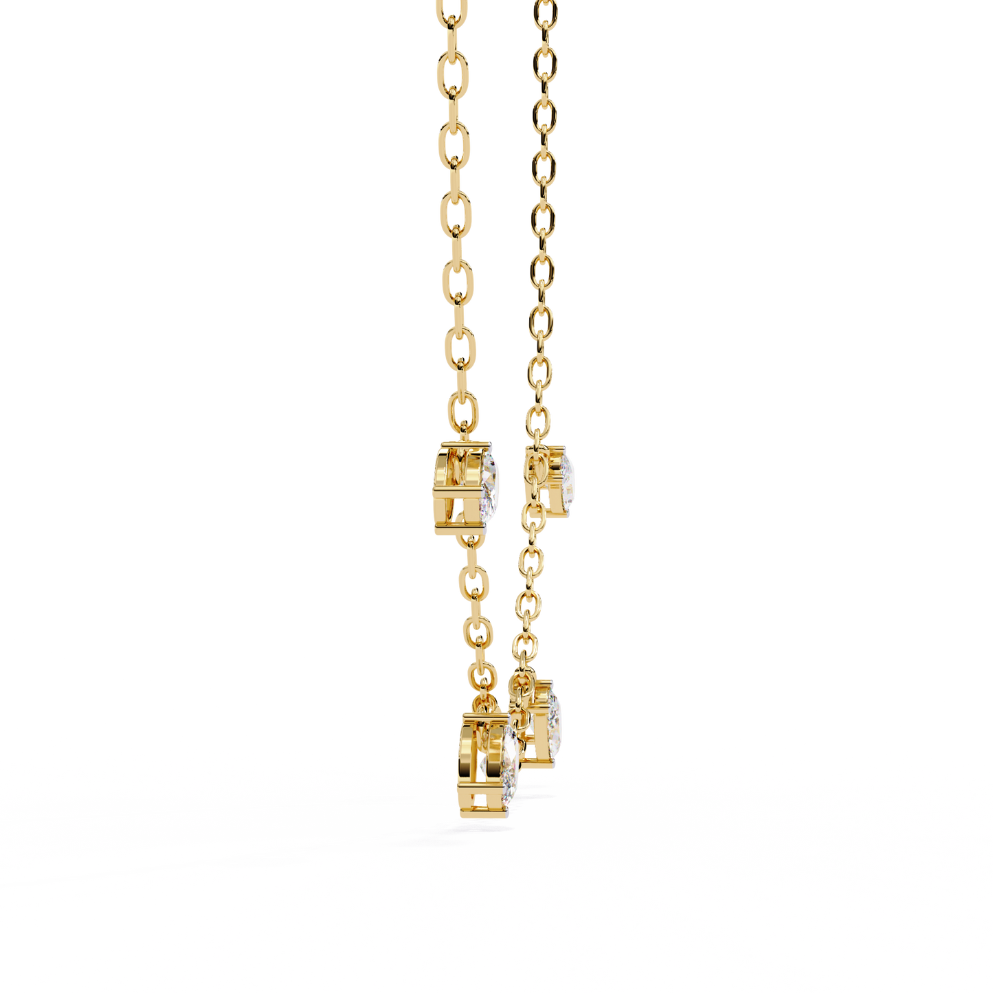 Dazzling Dewdrop Dangle Necklace In Gold - 1.45 Ct Oval Diamonds
