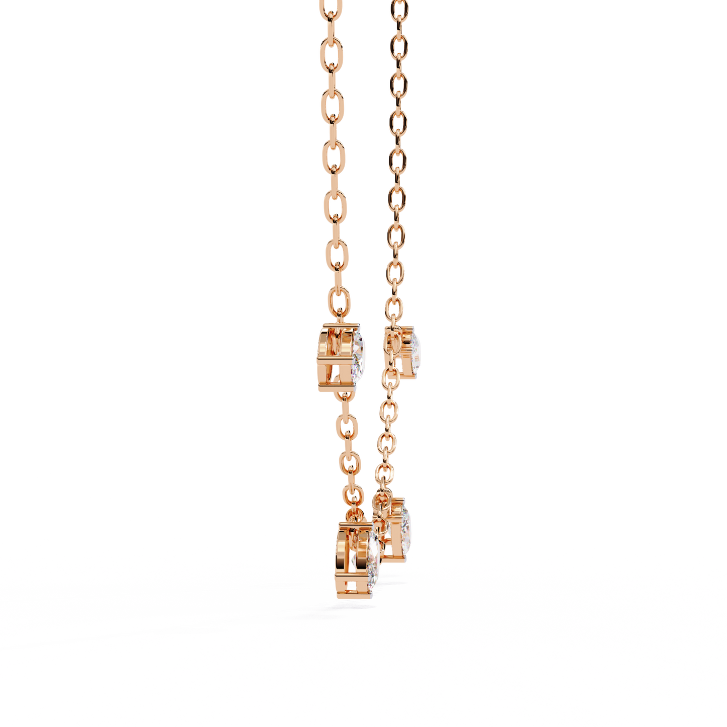 Dazzling Dewdrop Dangle Necklace In Gold - 1.45 Ct Oval Diamonds