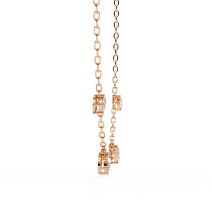 Dazzling Dewdrop Dangle Necklace In Gold - 1.45 Ct Oval Diamonds