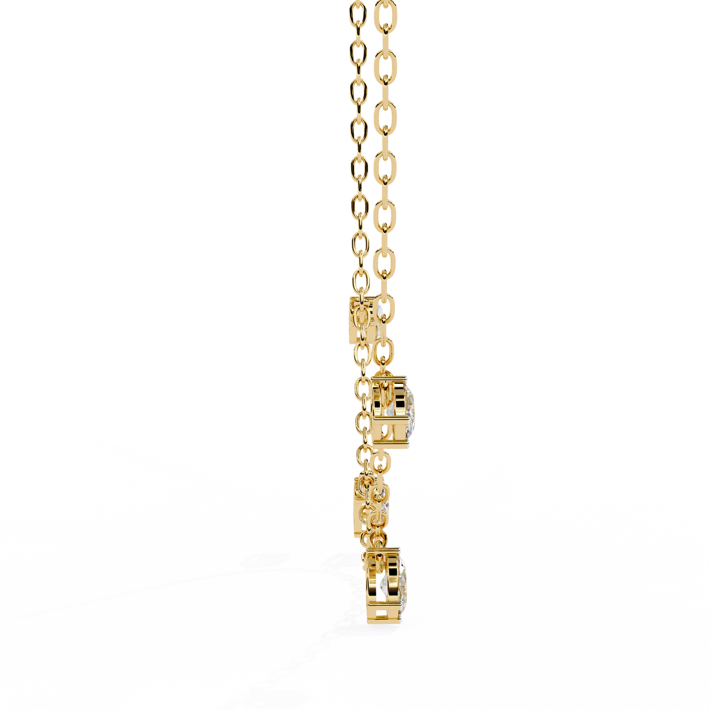 Dazzling Dewdrop Dangle Necklace In Gold - 1.45 Ct Oval Diamonds