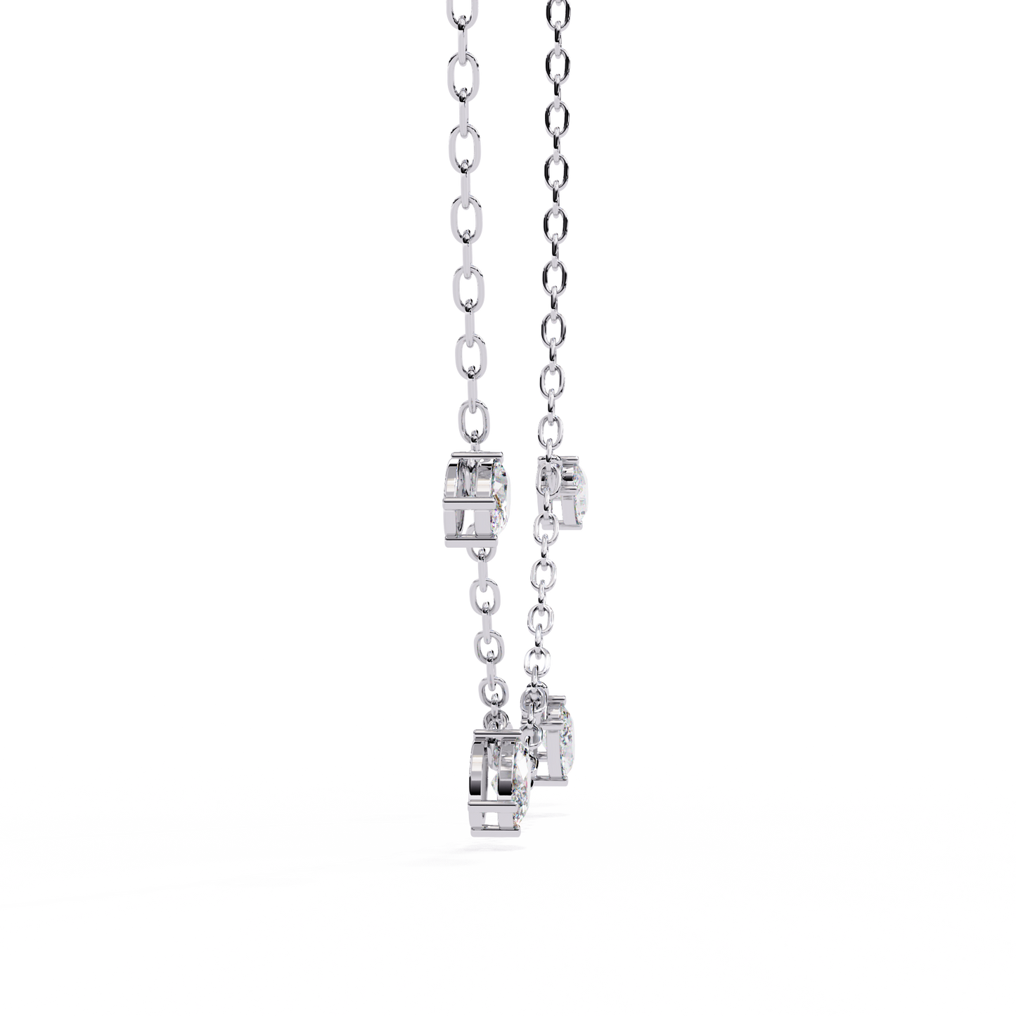 Dazzling Dewdrop Dangle Necklace In Gold - 1.45 Ct Oval Diamonds